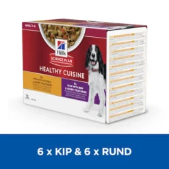 Hill's Science Plan Healthy Cuisine Hond Multipack Met Kip En Rund 12x90g -Blaf Miauw Verkoopwinkel Hills Healthy Cuisine Stoofpotje Hond 8 NL