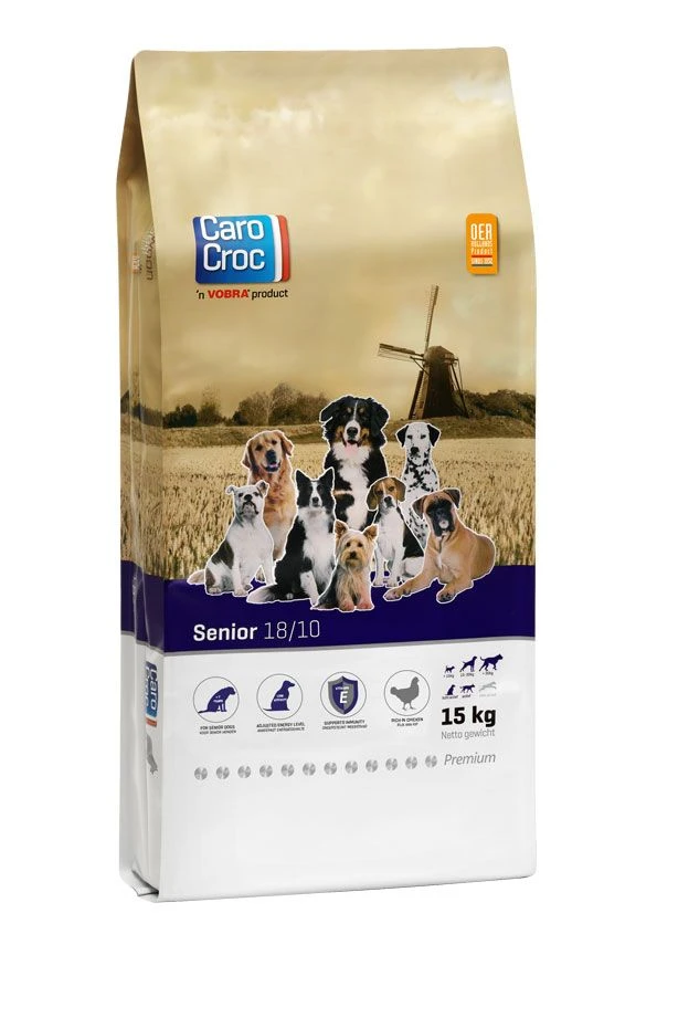 Carocroc Senior 18/10 Silver - Hondenvoer Met Kip - 12,5 Kg 1 Carocroc Senior 18/10 Silver - Hondenvoer Met Kip - 12,5 Kg