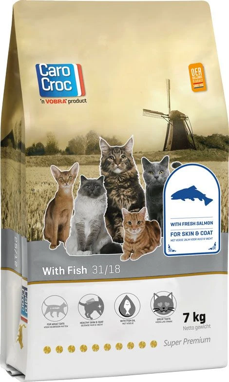 Carocroc 31/18 - Kattenvoer Met Vis - 7kg 1 Carocroc 31/18 - Kattenvoer Met Vis - 7kg